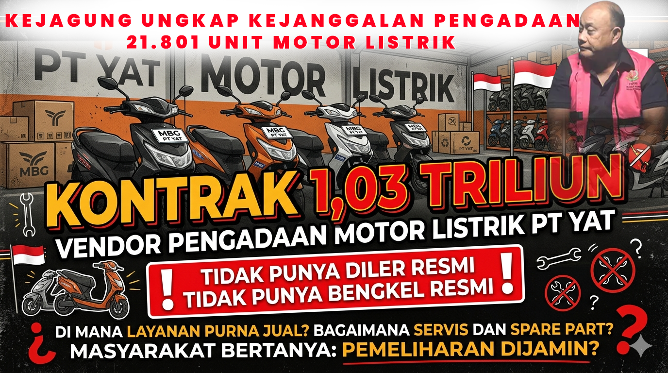 Kejagung Ungkap Kejanggalan Pengadaan Motor Listrik MBG: Vendor Tak Punya Diler Dan Bengkel Aktif, Kontrak Tembus Rp1 Triliun