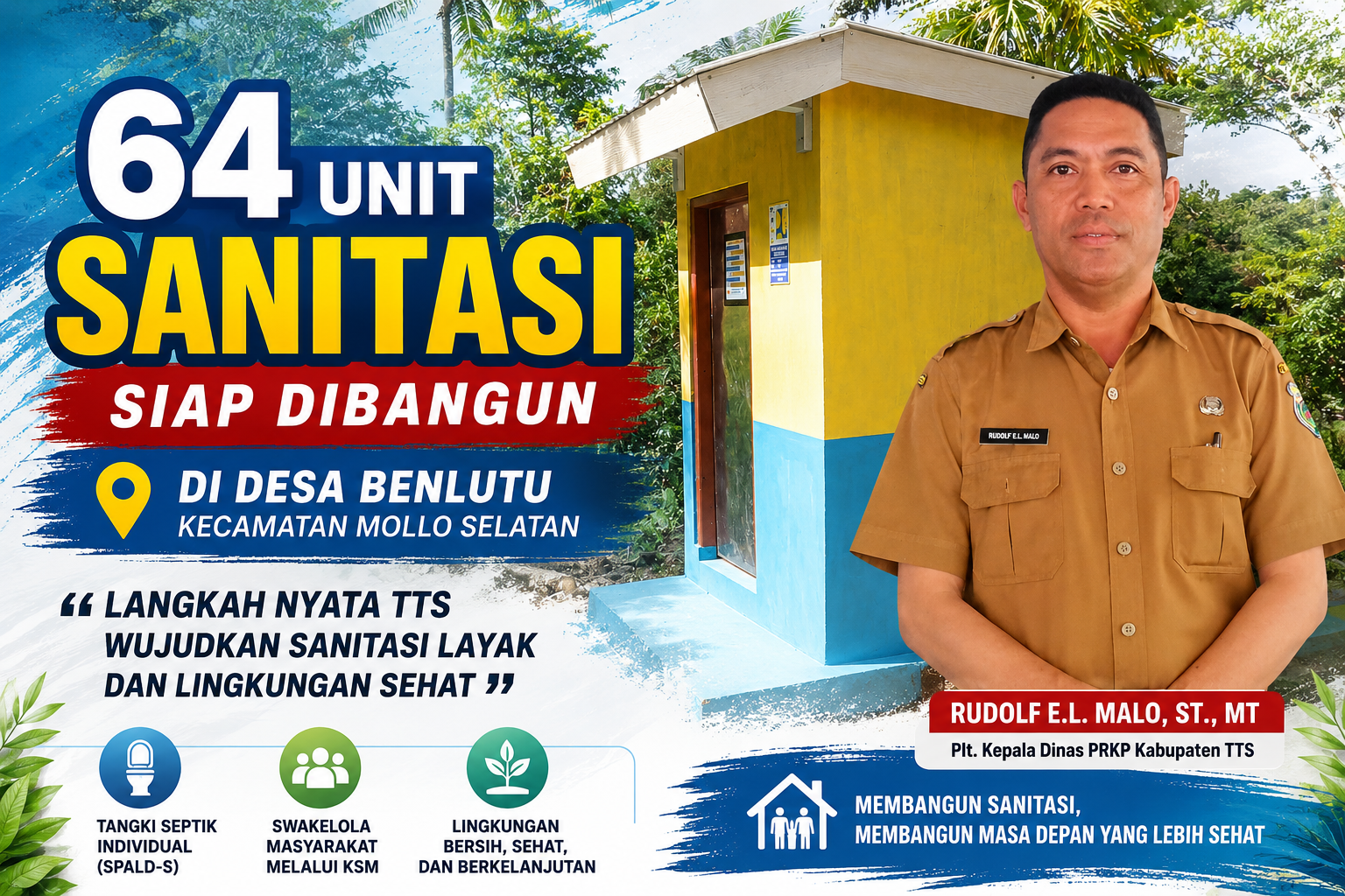 64 Unit Sanitasi Siap Dibangun di Benlutu, Langkah Nyata TTS Wujudkan Lingkungan Sehat